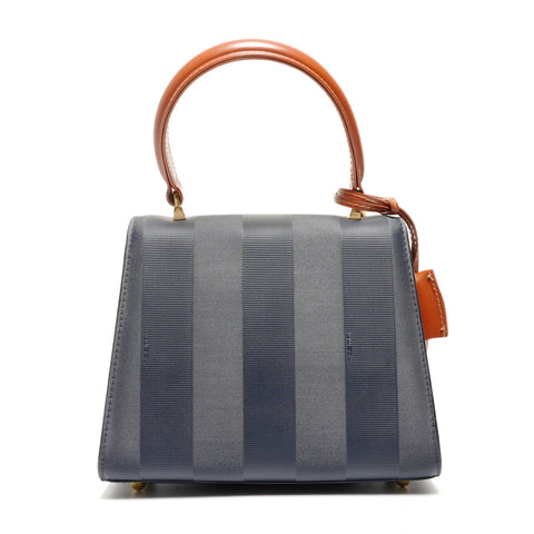 FENDI Pecan PVC 2-way Handbag Navy WS27181
