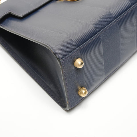 FENDI Pecan PVC 2-way Handbag Navy WS27181