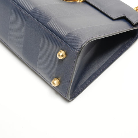 FENDI Pecan PVC 2-way Handbag Navy WS27181
