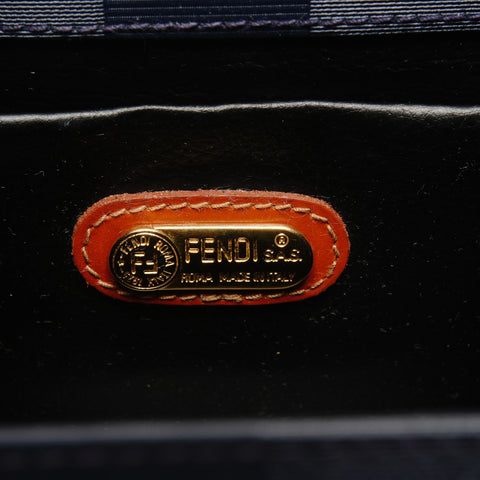FENDI Pecan PVC 2-way Handbag Navy WS27181