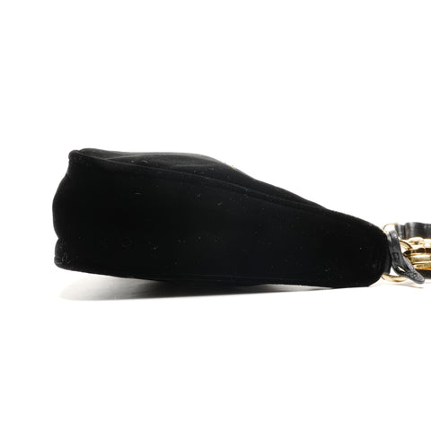 PRADA Velvet Hobo Chain 2way Shoulder Bag black WS27184