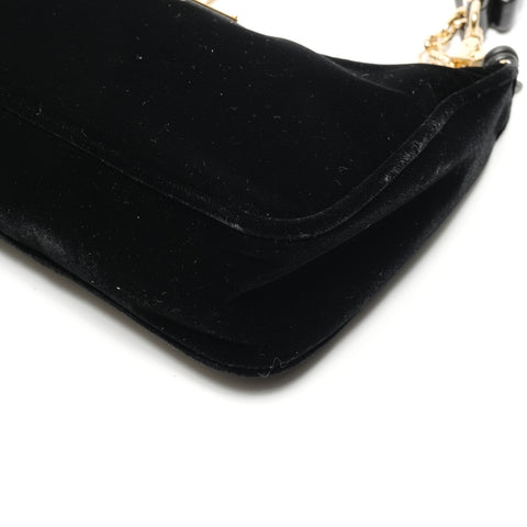PRADA Velvet Hobo Chain 2way Shoulder Bag black WS27184