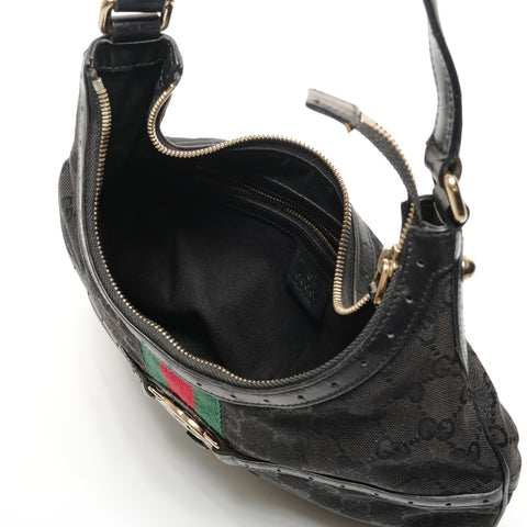 GUCCI GG Canvas Sherry Line Interlocking Shoulder Bag black WS27185