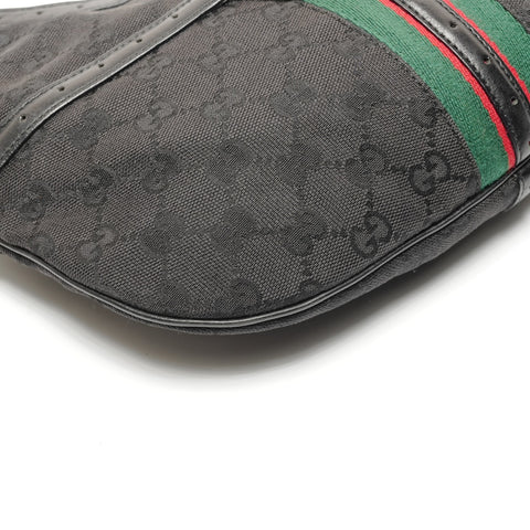 GUCCI GG Canvas Sherry Line Interlocking Shoulder Bag black WS27185