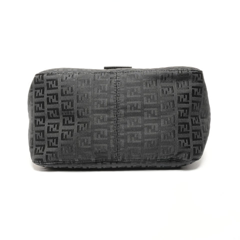 FENDI Zucchino Mamma Bucket Canvas Shoulder Bag black WS27186