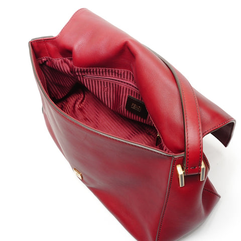 FENDI Forever Leather Mamma Baguette Shoulder Bag Red WS27187