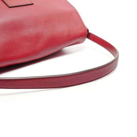 FENDI Forever Leather Mamma Baguette Shoulder Bag Red WS27187
