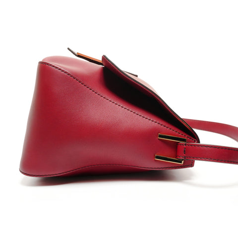 FENDI Forever Leather Mamma Baguette Shoulder Bag Red WS27187