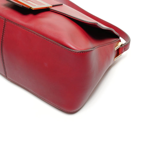 FENDI Forever Leather Mamma Baguette Shoulder Bag Red WS27187