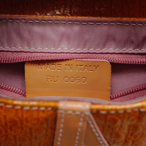 Christian Dior Patent leather saddle bag Handbag Orange WS27190
