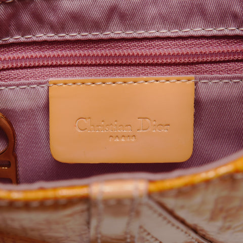 Christian Dior Patent leather saddle bag Handbag Orange WS27190