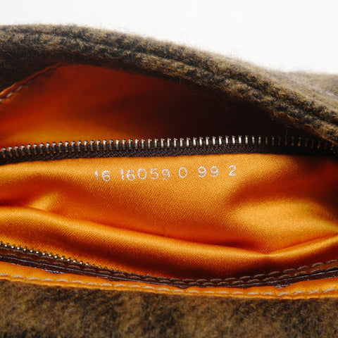 FENDI Zucca Wool Mamma Baguette Shoulder Bag khaki WS27191