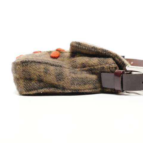 FENDI Zucca Wool Mamma Baguette Shoulder Bag khaki WS27191