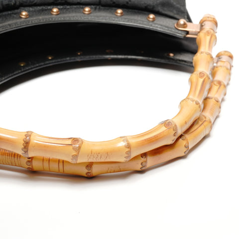 GUCCI Gucci Black Bamboo Handle Handbag black WS27192