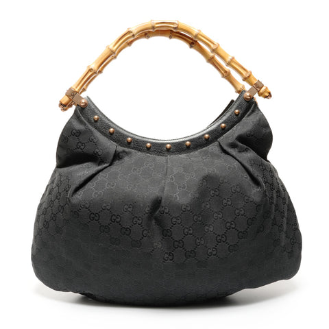 GUCCI Gucci Black Bamboo Handle Handbag black WS27192
