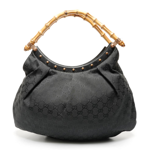 GUCCI Gucci Black Bamboo Handle Handbag black WS27192