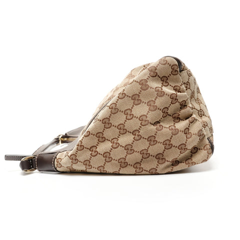GUCCI GG Canvas Abbey Hobo Shoulder Bag Brown WS27193