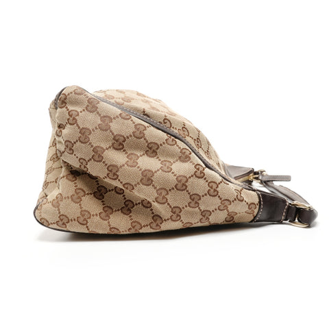 GUCCI GG Canvas Abbey Hobo Shoulder Bag Brown WS27193