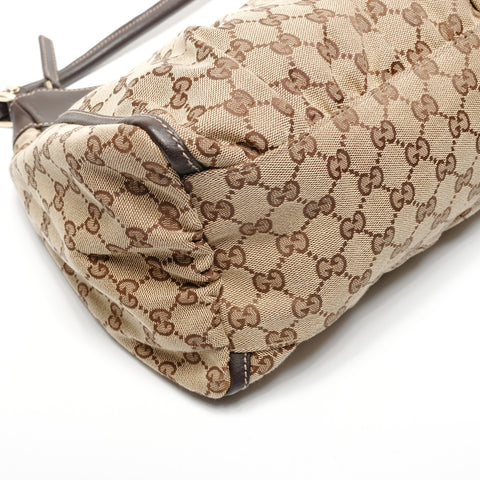 GUCCI GG Canvas Abbey Hobo Shoulder Bag Brown WS27193