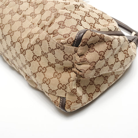 GUCCI GG Canvas Abbey Hobo Shoulder Bag Brown WS27193