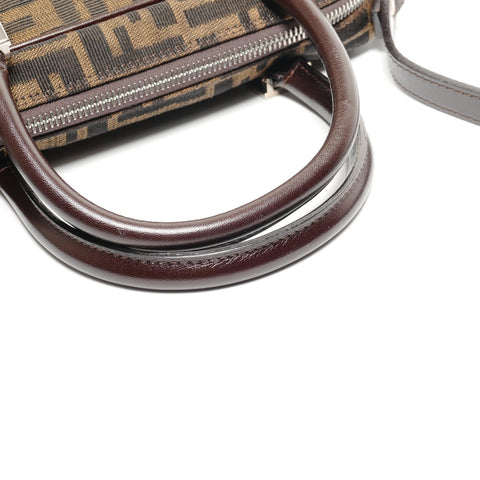 FENDI Zucca Canvas 2way Handbag Brown WS27196