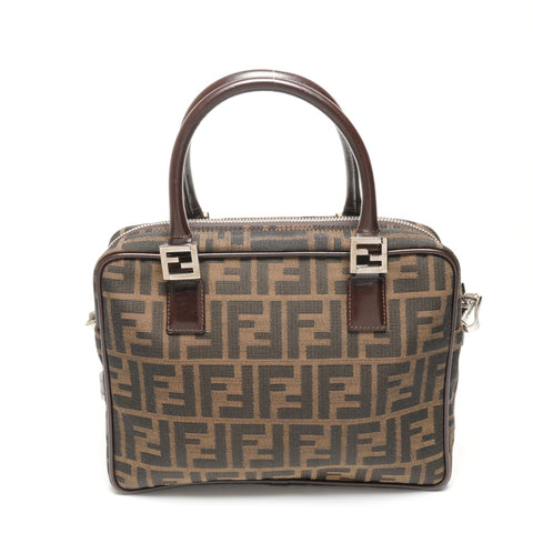 FENDI Zucca Canvas 2way Handbag Brown WS27196