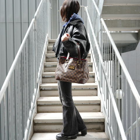 LOUIS VUITTON 2008 Damier Hampstead PM Tote Bag Brown WS27197