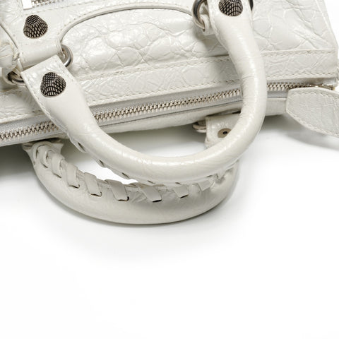 BALENCIAGA Le Cagoule Mini Duffle Bag Handbag white WS27198