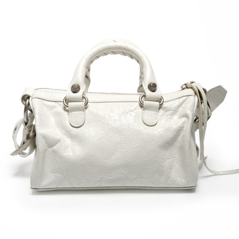 BALENCIAGA Le Cagoule Mini Duffle Bag Handbag white WS27198