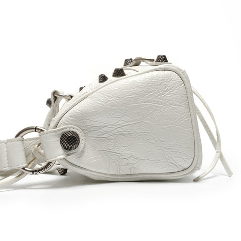 BALENCIAGA Le Cagoule Mini Duffle Bag Handbag white WS27198
