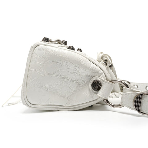 BALENCIAGA Le Cagoule Mini Duffle Bag Handbag white WS27198