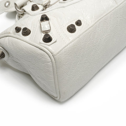 BALENCIAGA Le Cagoule Mini Duffle Bag Handbag white WS27198