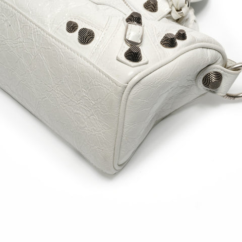 BALENCIAGA Le Cagoule Mini Duffle Bag Handbag white WS27198
