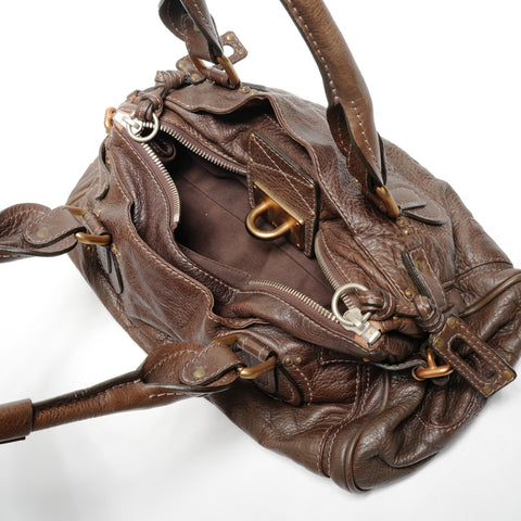 Chloe Paddington Leather Shoulder Bag Brown WS27199