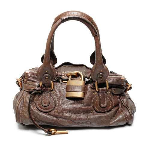 Chloe Paddington Leather Shoulder Bag Brown WS27199
