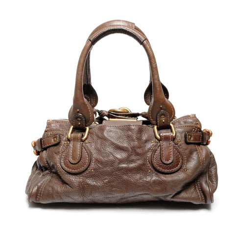 Chloe Paddington Leather Shoulder Bag Brown WS27199