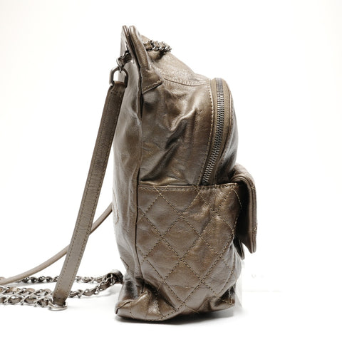 CHANEL No. 21 Lambskin Matelasse Backpack Backpack  Daypack khaki WS27200