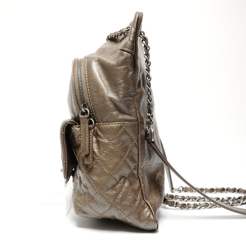CHANEL No. 21 Lambskin Matelasse Backpack Backpack  Daypack khaki WS27200