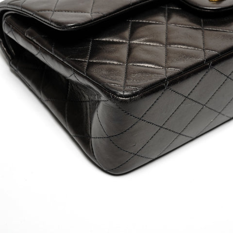 CHANEL No. 3 1996-1997 COCO Mark Double Flap Lambskin Shoulder Bag black WS27206