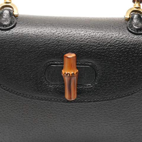 GUCCI Leather Bamboo Small 2way Shoulder Bag black WS27210