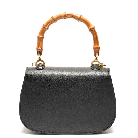 GUCCI Leather Bamboo Small 2way Shoulder Bag black WS27210