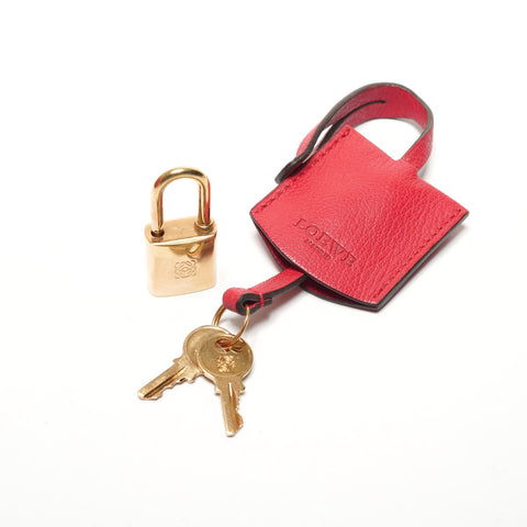 LOEWE Amazona 28 Leather Anagram Handbag Red WS27212
