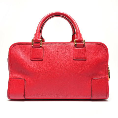 LOEWE Amazona 28 Leather Anagram Handbag Red WS27212