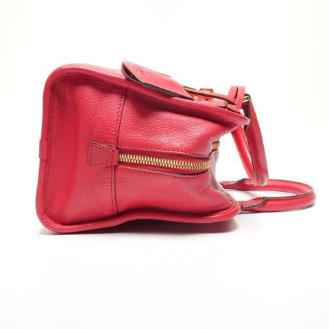 LOEWE Amazona 28 Leather Anagram Handbag Red WS27212