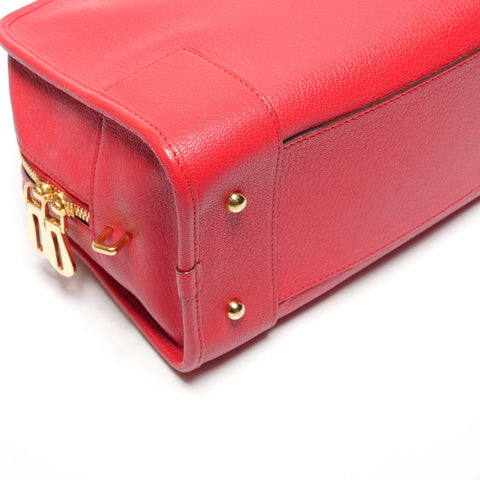 LOEWE Amazona 28 Leather Anagram Handbag Red WS27212
