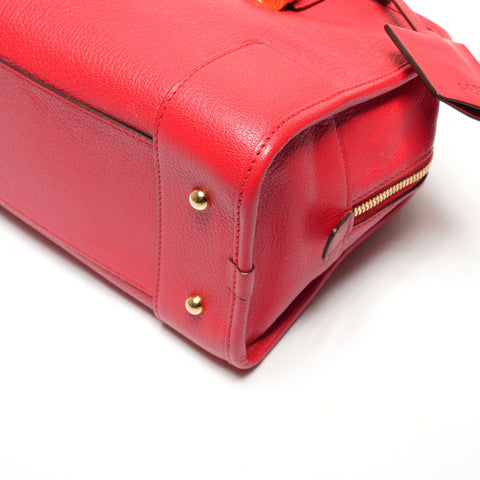 LOEWE Amazona 28 Leather Anagram Handbag Red WS27212
