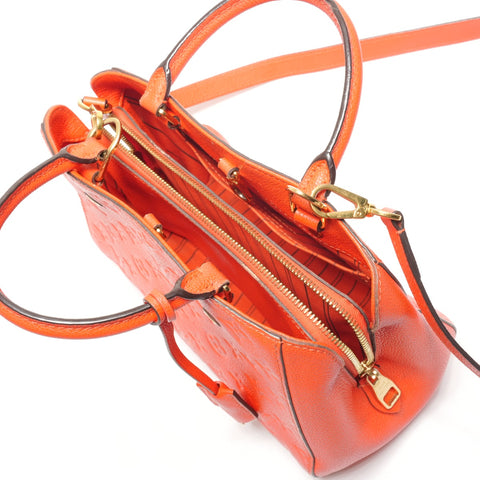 LOUIS VUITTON 2015 Monogram Empreinte Montaigne BB Handbag Orange WS27214
