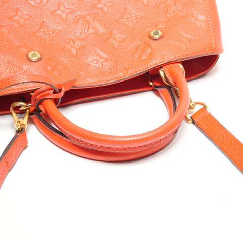 LOUIS VUITTON 2015 Monogram Empreinte Montaigne BB Handbag Orange WS27214