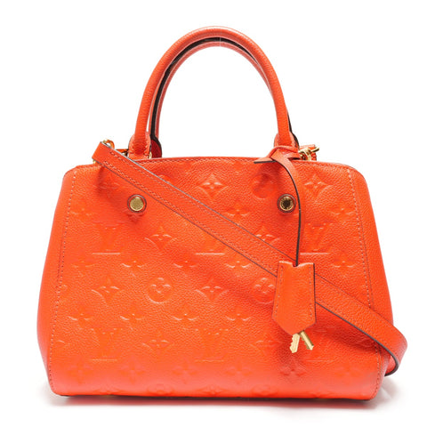 LOUIS VUITTON 2015 Monogram Empreinte Montaigne BB Handbag Orange WS27214