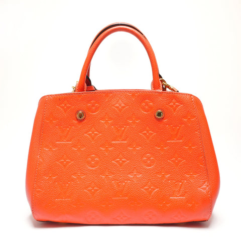 LOUIS VUITTON 2015 Monogram Empreinte Montaigne BB Handbag Orange WS27214